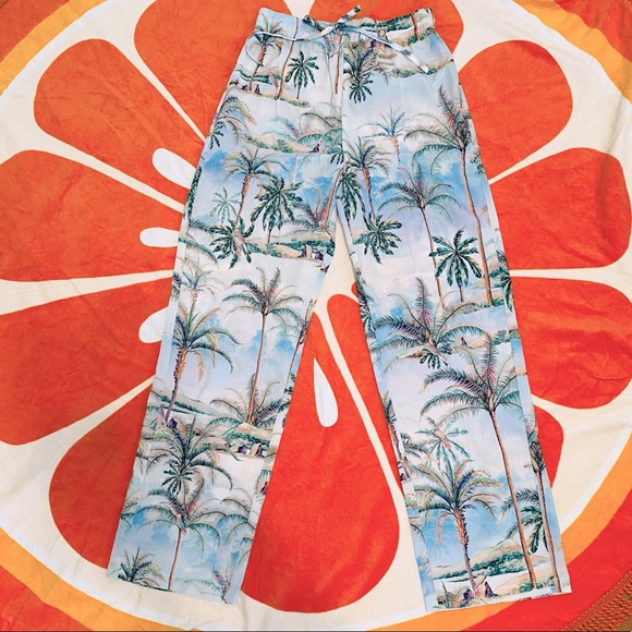Topshop Hawaiian Print Beach Pants Sz 2 - Picture 5 of 16
